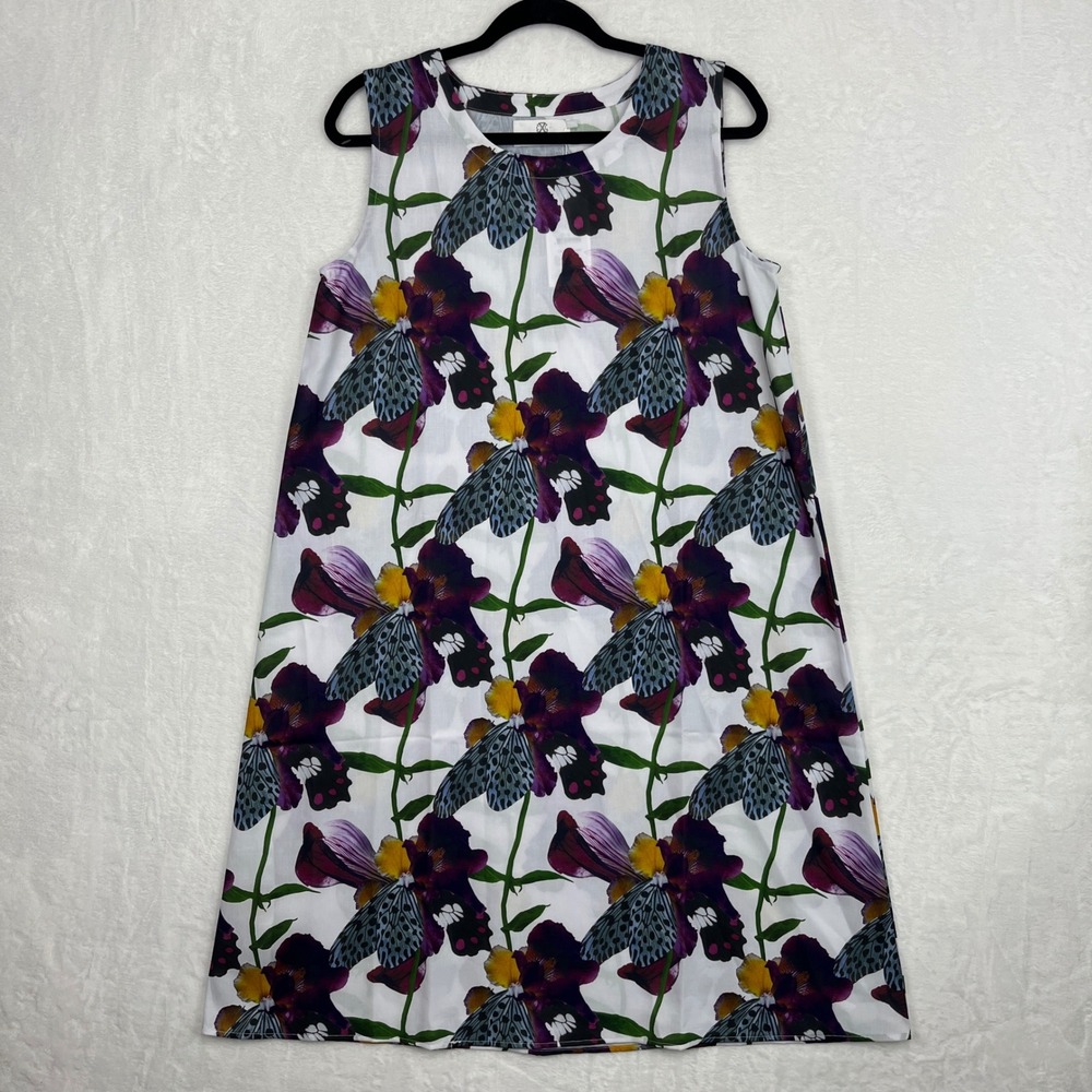 CL by Christian Lacroix Shift Dress  Small White NWT Floral Butterfly Sleeveless